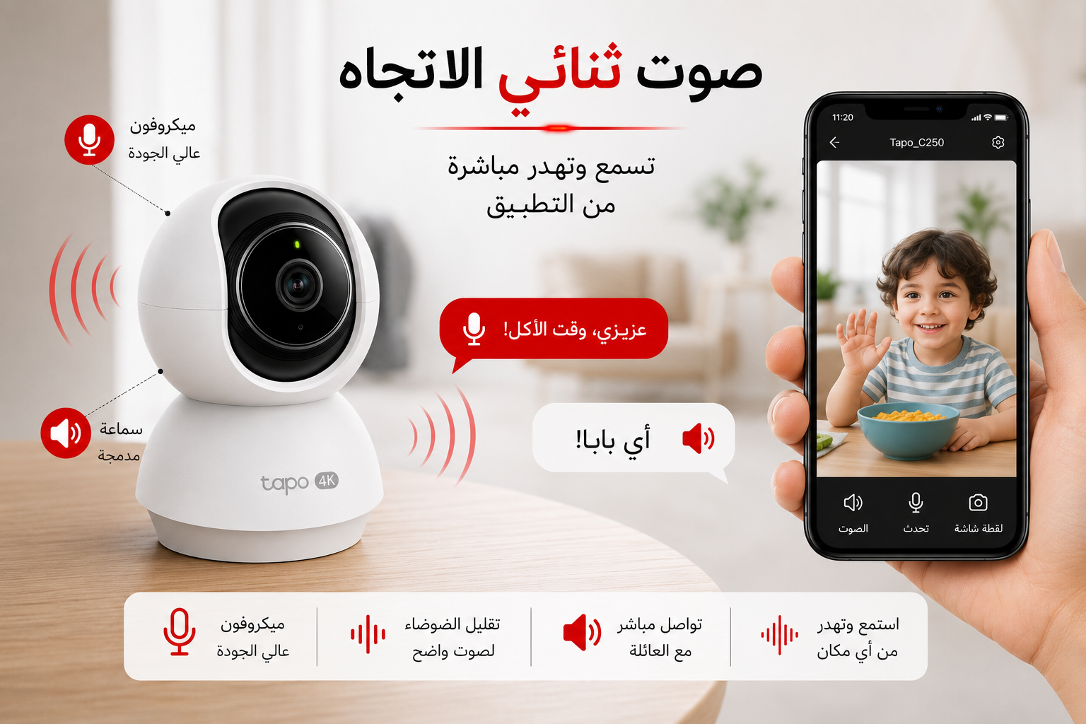 Caméra Tapo C250 4K Wi-Fi 360°