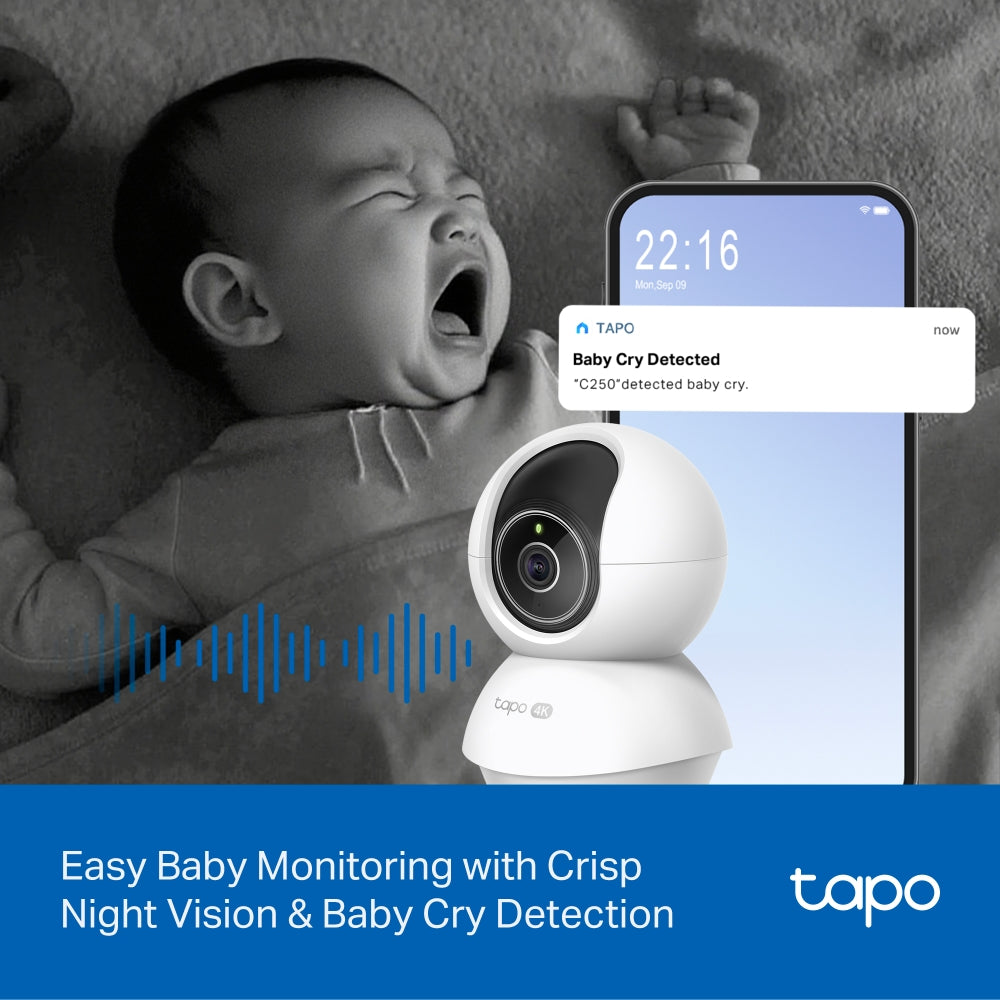 Caméra TP-Link Tapo C250 4MP Wi-Fi 360° | Vision Nocturne | Détection IA